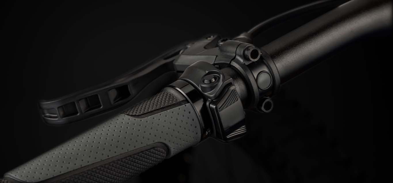 Closeup of handlebar switch